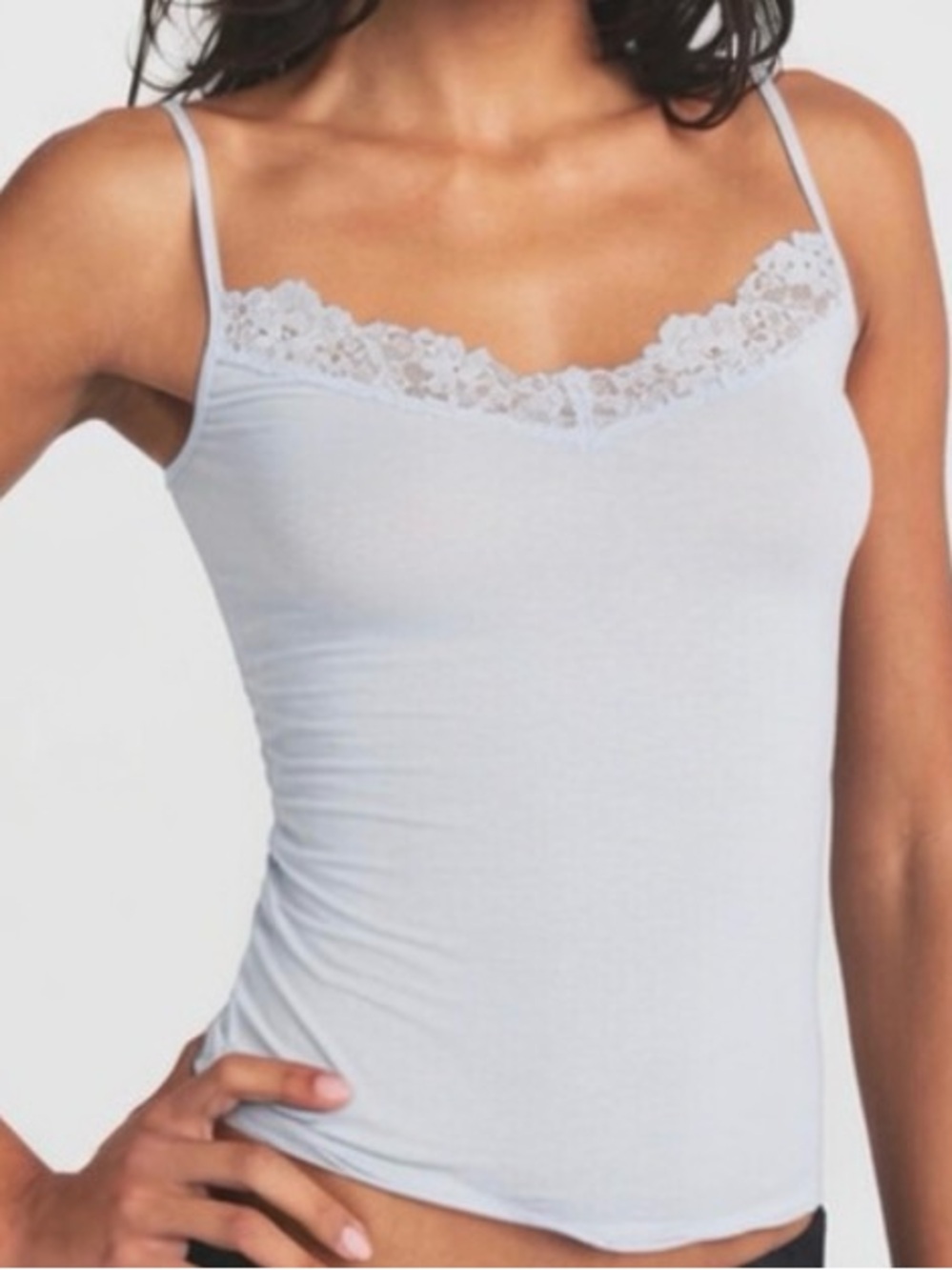 🍥 SKIMS Sheer Modal Lace Cami | Mist | S | NWT 🏷️